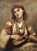 Christine Nilson or Bohemia with Mandolin, Corot Camille